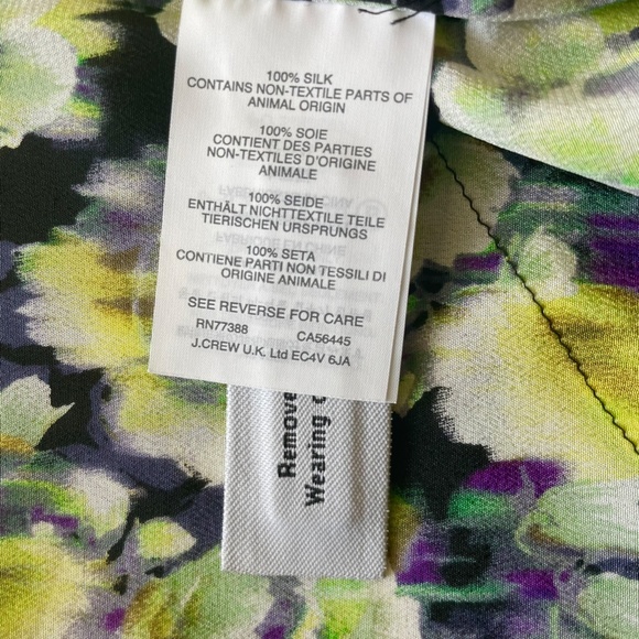 J CREW NWT WOMENS SLEEVELESS TOP PURPLE GREEN BLACK YELLOW FLORAL PRINT SILK - Picture 10 of 15